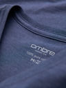 Ombre Clothing Pánské klasické bavlněné tričko BASIC s výstřihem do V - modrý melír