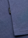 Ombre Clothing Pánské klasické bavlněné tričko BASIC s výstřihem do V - modrý melír