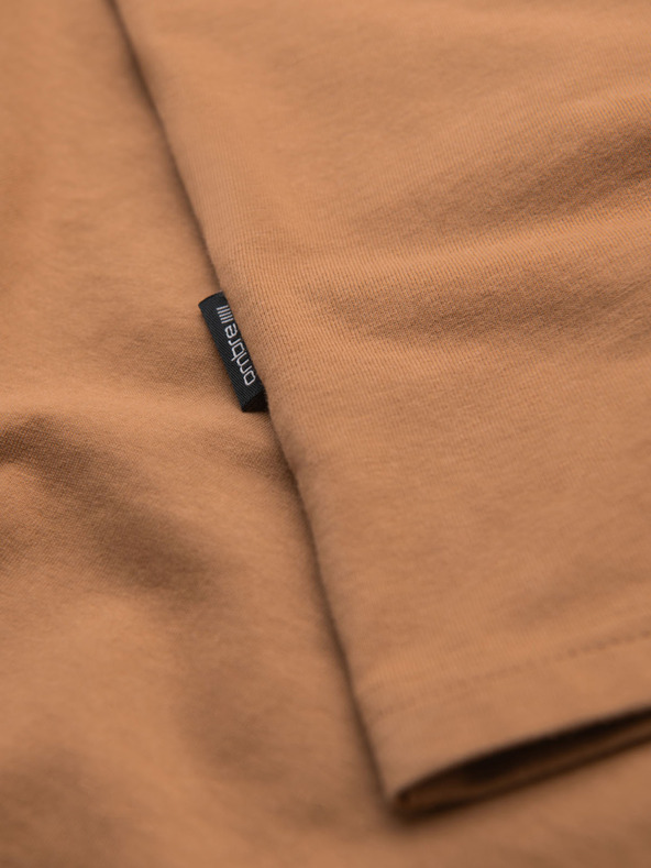Ombre Clothing BASIC pánské klasické bavlněné tričko - hnědé