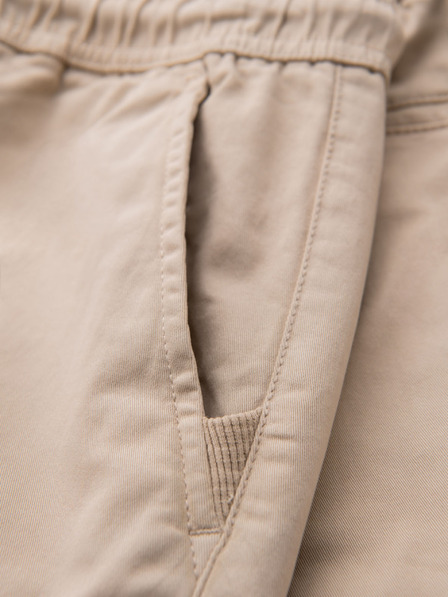 Ombre Clothing Pánské bavlněné cargo šortky s elastickým pasem - béžové