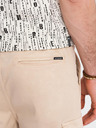 Ombre Clothing Pánské bavlněné cargo šortky s elastickým pasem - béžové