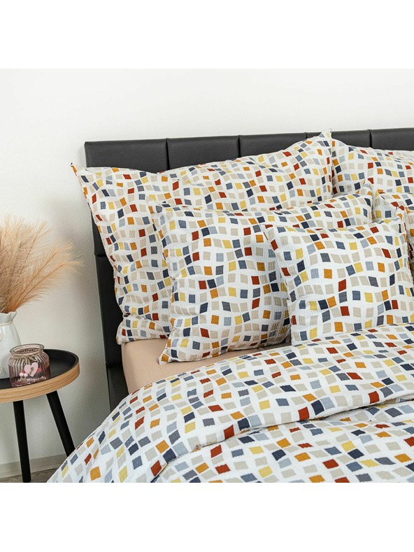 Kvalitex Francouzské prodloužené krepové povlečení 240x220, 70x90cm Mozaika