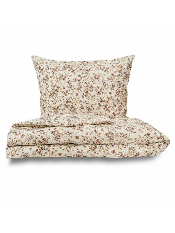 Kvalitex Francouzské krepové povlečení 220x200, 70x90cm Kvítí béžové