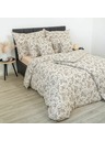 Kvalitex Prodloužené krepové povlečení 140x220, 70x90cm Kvítí béžové