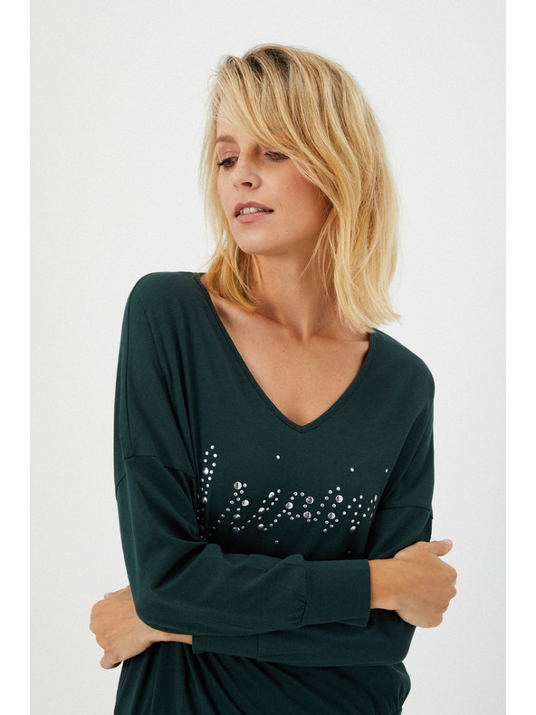 Moodo Bavlněná halenka s kamínky