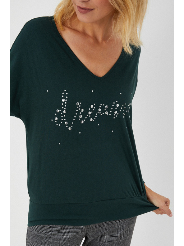 Moodo Bavlněná halenka s kamínky