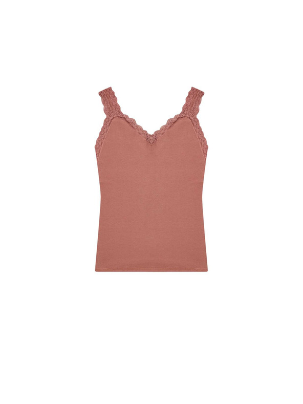 Moodo Bavlněný top s krajkou