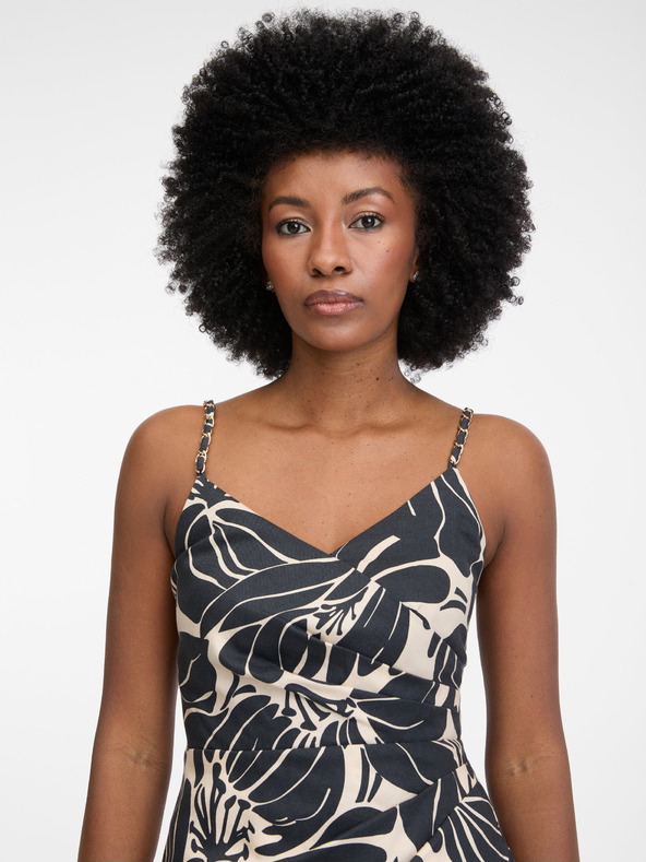 Orsay Černé dámské vzorované krátké šaty ORSAY