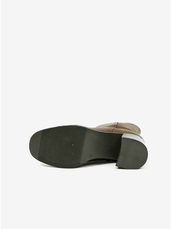 Ojju Hnědé kotníkové kožené boty OJJU