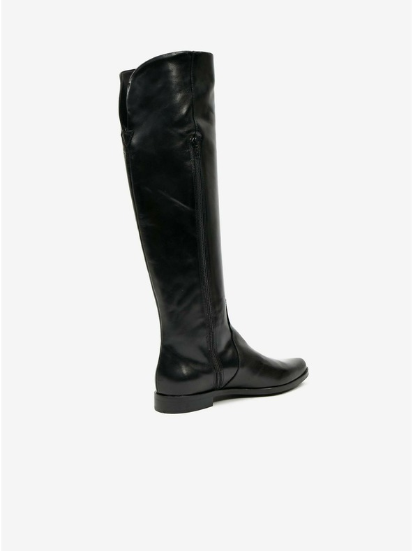 Ojju Černé kožené kozačky OJJU