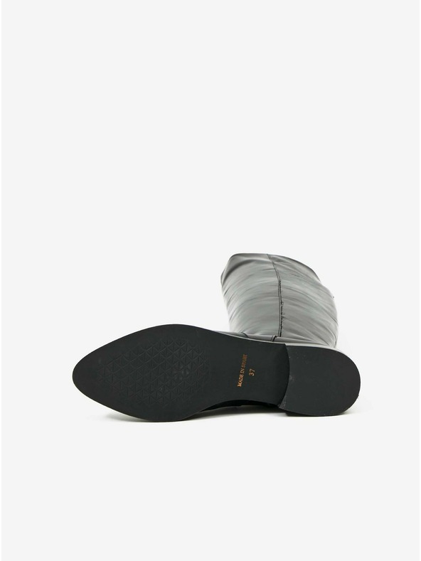 Ojju Černé kožené kozačky OJJU