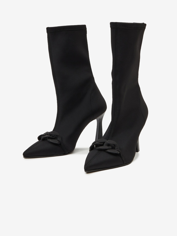 Ojju Černé dámské kotníkové boty na podpatku OJJU