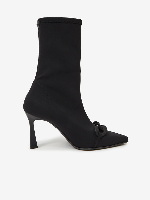 Ojju Černé dámské kotníkové boty na podpatku OJJU