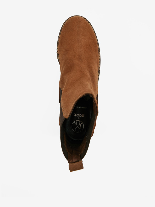 Ojju Hnědé dámské semišové chelsea boty  OJJU