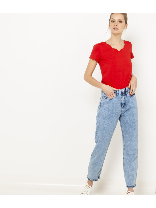 CAMAIEU Červené dámské tričko
