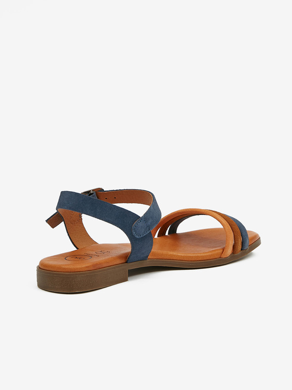 Ojju Tmavě modré dámské semišové sandály OJJU