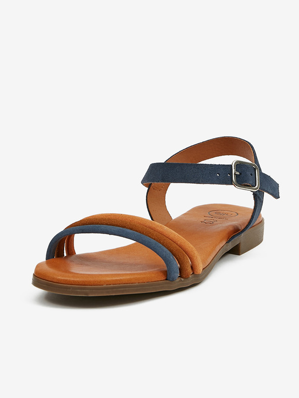 Ojju Tmavě modré dámské semišové sandály OJJU