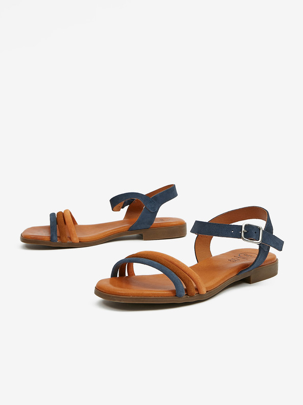 Ojju Tmavě modré dámské semišové sandály OJJU