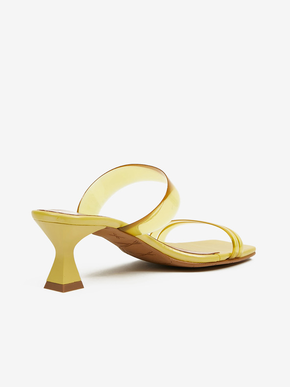 Ojju Žluté dámské pantofle na podpatku OJJU