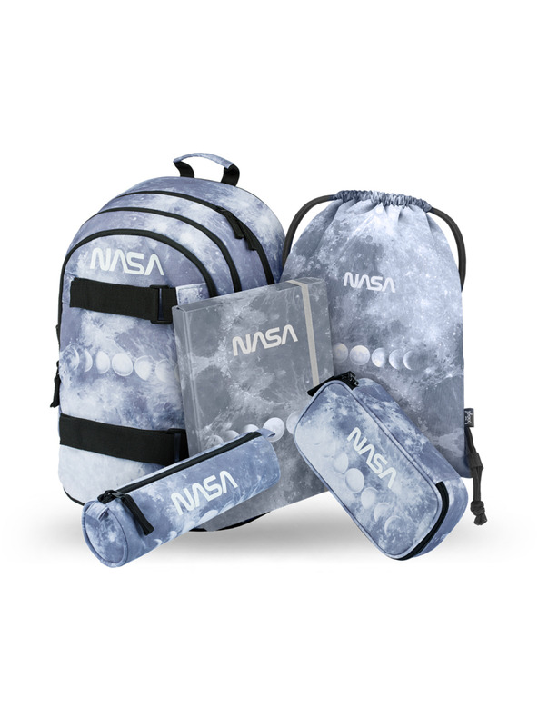 BAAGL  BAAGL 5 SET Skate NASA Grey: batoh, penál, pouzdro, sáček, desky
