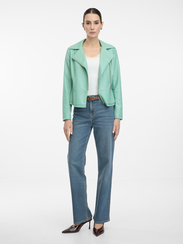 Orsay Světle zelená dámská koženková bunda ORSAY