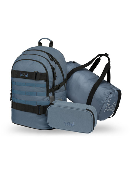 BAAGL  BAAGL SET 3 Skate Dust Blue: batoh, penál, sportovní taška