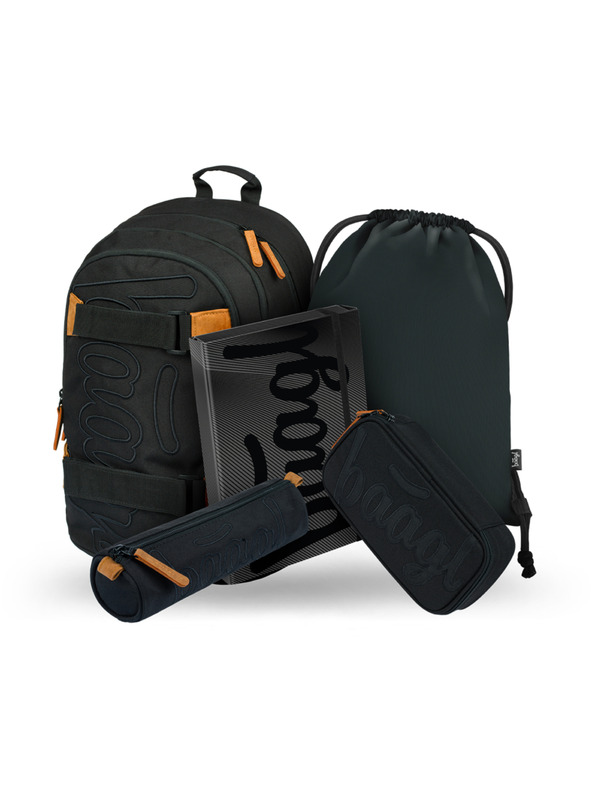 BAAGL  BAAGL 5 SET Skate Darkness: batoh, penál, pouzdro, sáček, desky