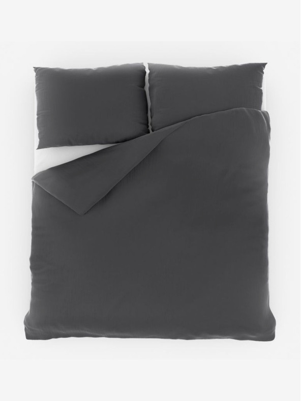 Kvalitex Francouzské mušelínové povlečení 240x200, 70x90cm tmavě šedé Kvalitex