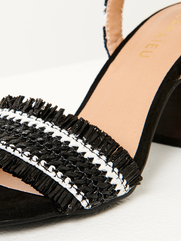 CAMAIEU Černé páskové boty CAMAIEU