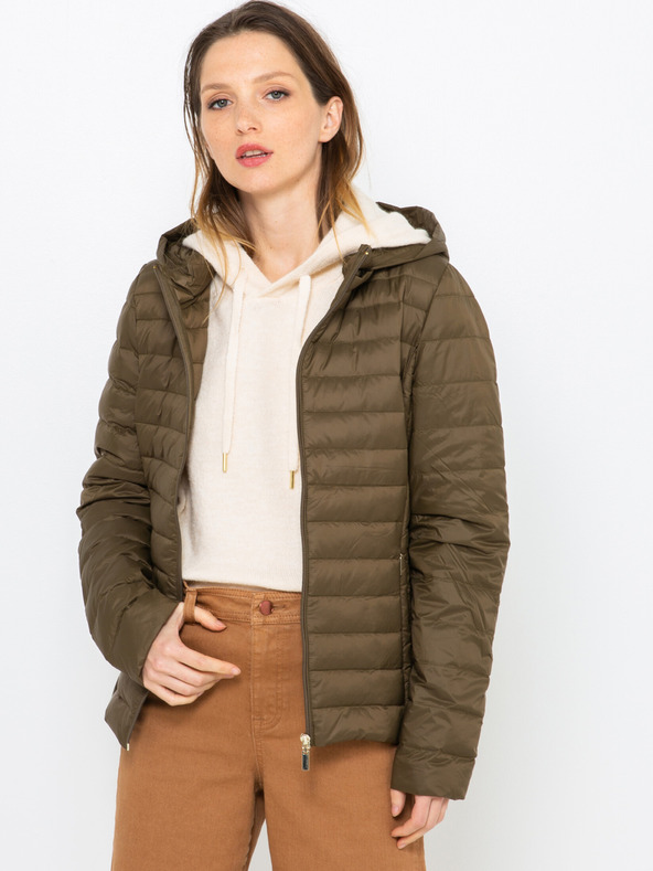 CAMAIEU Khaki prošívaná bunda CAMAIEU