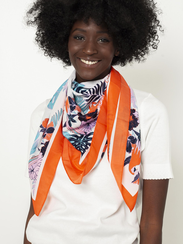 CAMAIEU Červený vzorovaný šátek CAMAIEU