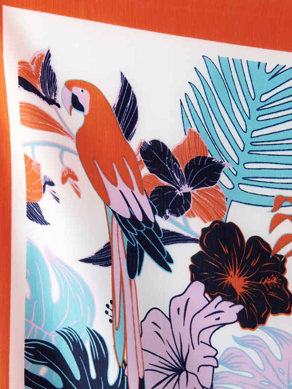 CAMAIEU Červený vzorovaný šátek CAMAIEU