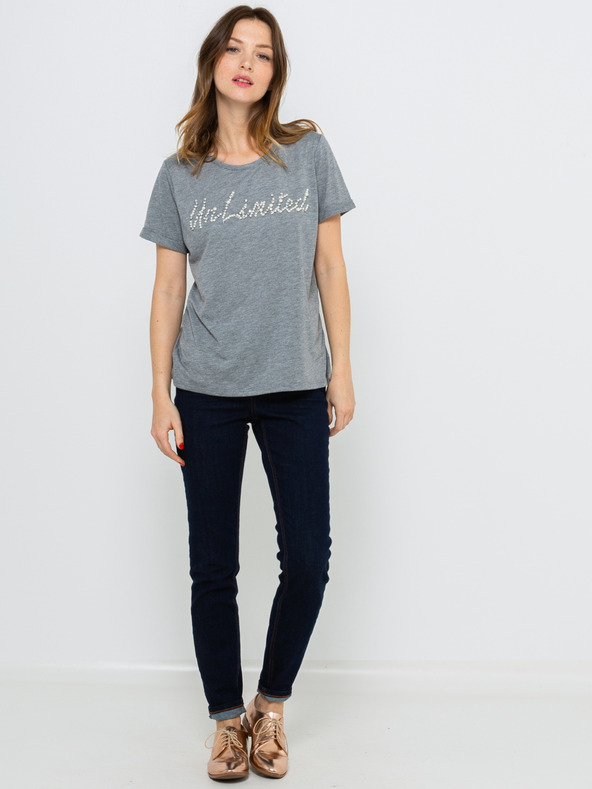 CAMAIEU Šedé tričko s nápisem CAMAIEU