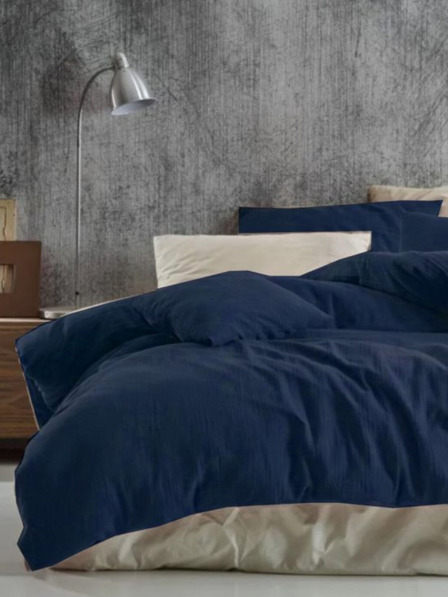 Kvalitex Prodloužené mušelínové povlečení 140x220, 70x90cm tmavě modré Kvalitex