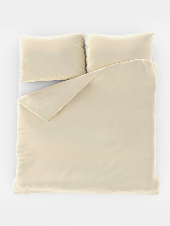 Kvalitex Saténové francouzské povlečení LUXURY COLLECTION 1+2, 220x200, 70x90cm smetanové