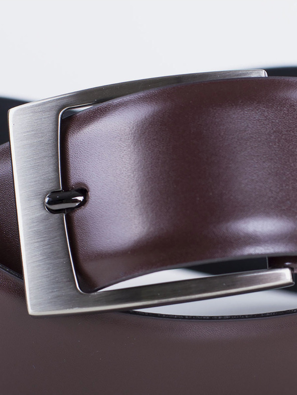 Zapana Tmavě hnědý pánský kožený pásek Zapana Flow