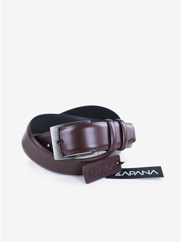 Zapana Tmavě hnědý pánský kožený pásek Zapana Flow
