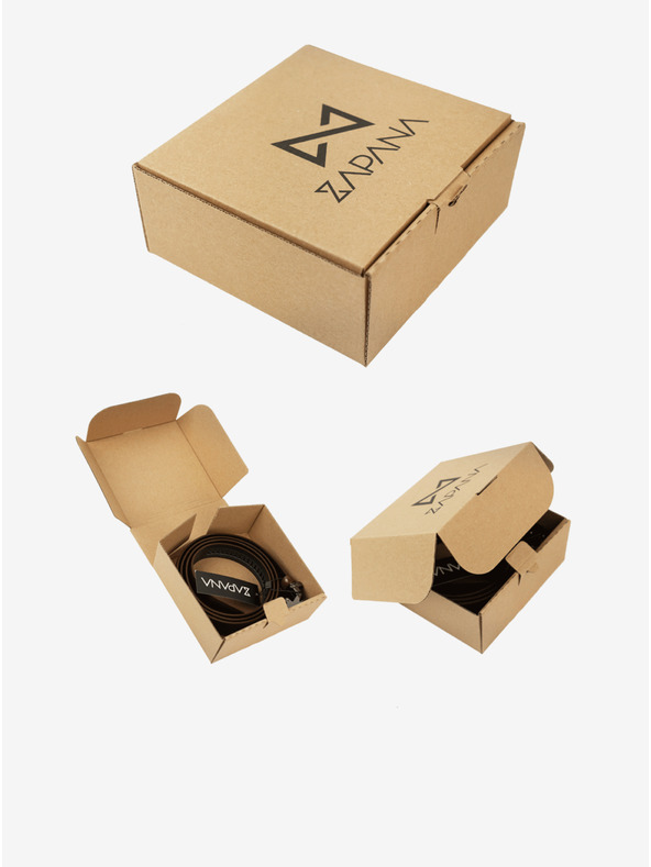 Zapana Tmavě hnědý pánský kožený pásek Zapana Flow