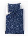Kvalitex Prodloužené bavlněné povlečení NORDIC COLLECTION 140x220, 70x90cm GRID modré