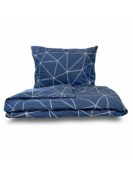 Kvalitex Francouzské bavlněné povlečení NORDIC COLLECTION 220x200, 70x90cm GRID modré