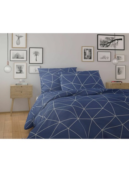 Kvalitex Francouzské bavlněné povlečení NORDIC COLLECTION 240x200, 70x90cm GRID modré