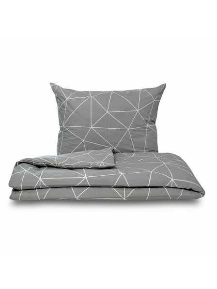 Kvalitex Prodloužené bavlněné povlečení NORDIC COLLECTION 140x220, 70x90cm GRID šedé