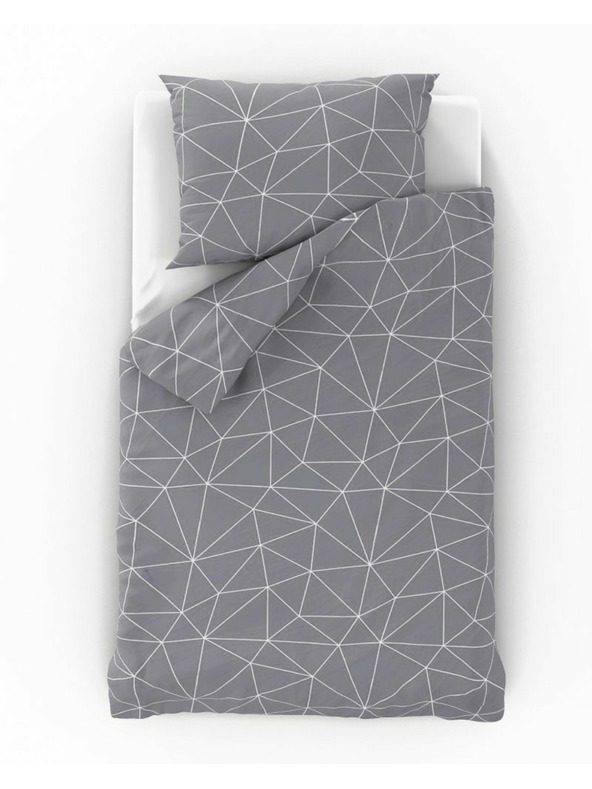 Kvalitex Prodloužené bavlněné povlečení NORDIC COLLECTION 140x220, 70x90cm GRID šedé