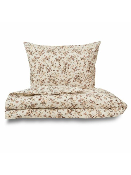 Kvalitex Francouzské prodloužené krepové povlečení 240x220, 70x90cm Kvítí béžové