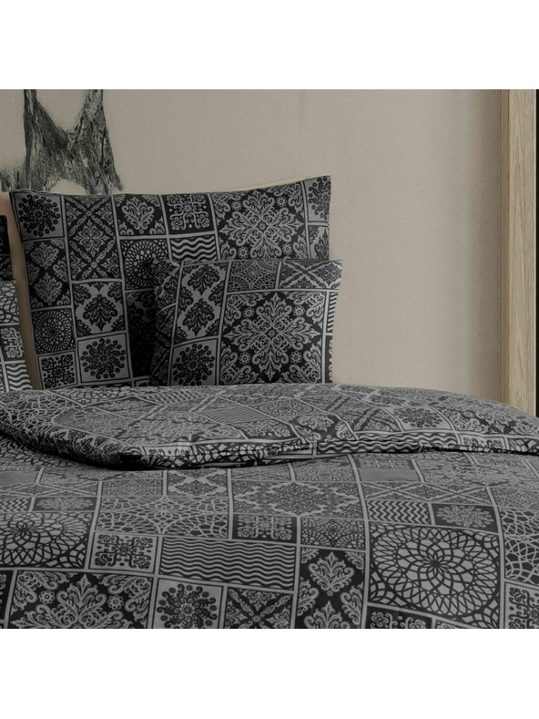 Kvalitex Francouzské bavlněné povlečení renforcé 240x200, 70x90cm TOKYO černé