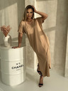 Edoti Oversize maxi šaty - camel barva