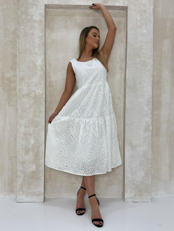 Edoti Richelieu maxi šaty - bílé