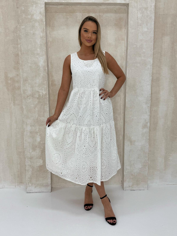 Edoti Richelieu maxi šaty - bílé