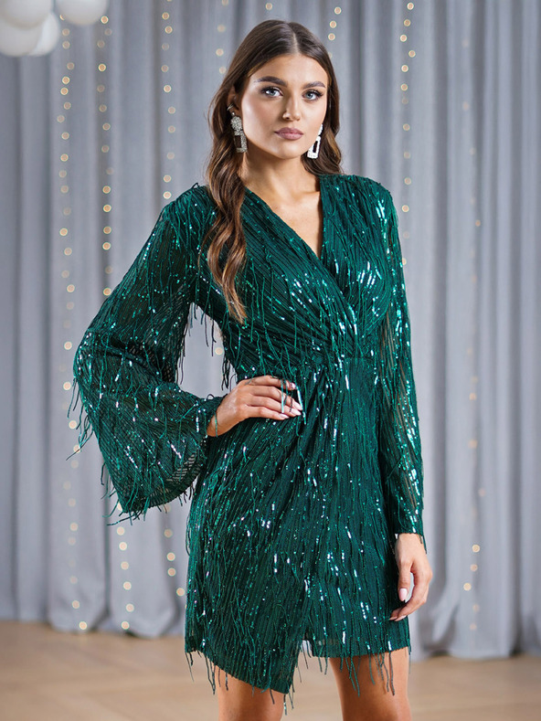 Edoti FREYA mini šaty - zelené