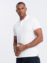 Ombre Clothing Bílé pánské basic polo tričko Ombre Clothing